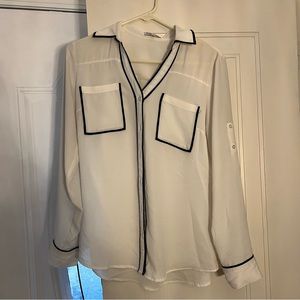 White and Black Portofino Express Shirt